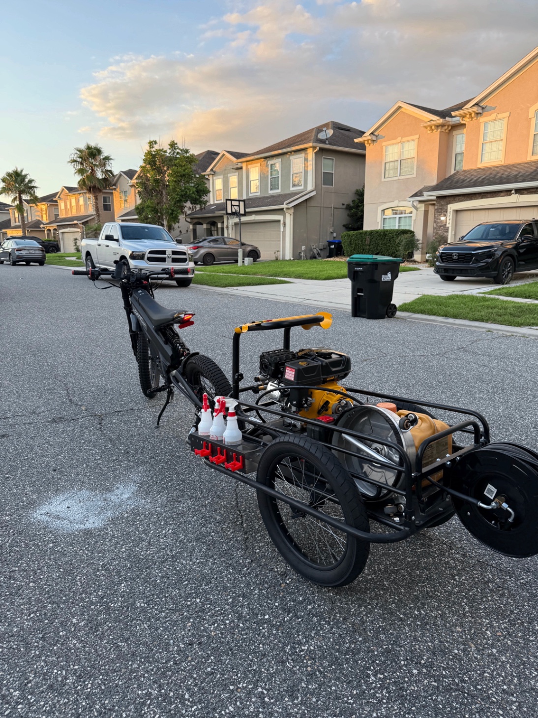 Angel Flores' Pure Pressure mobile setup on a job in an Orlando neighborhood